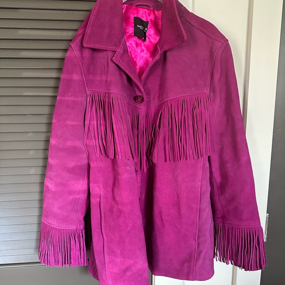 Nasty Gal Suede Fringe Coat